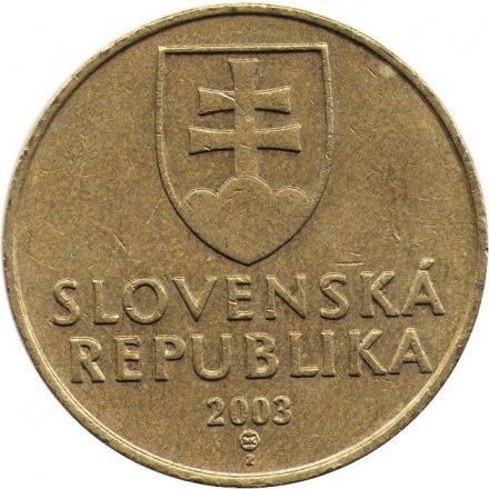 Словакия 10 крон 2003 год - Бронзовый крест