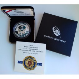 США 1 доллар 2019 год - 100-летие Американского легиона Proof