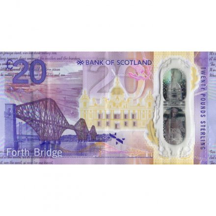 Шотландия 20 фунтов 2019 год - Вальтер Скотт. Форт-Бридж - Bank of Scotland - VF