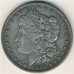 США 1 доллар 1891 год (S)