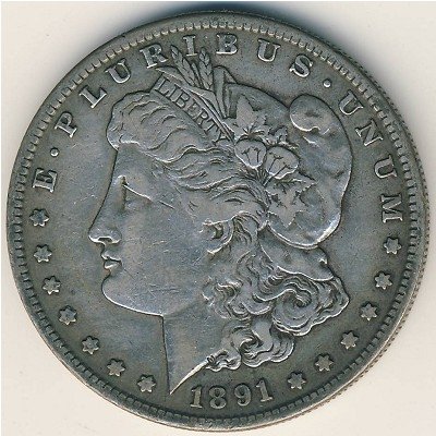 США 1 доллар 1891 год (S)