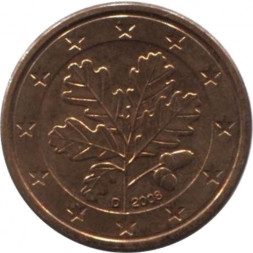 Германия 1 евроцент 2008 год (D)