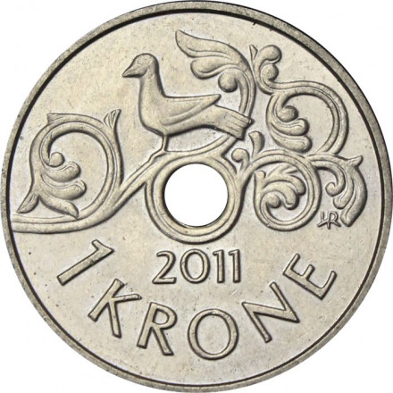 Норвегия 1 крона 2011 год