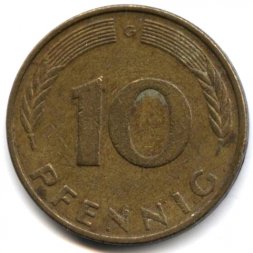 ФРГ 10 пфеннигов 1981 год - G