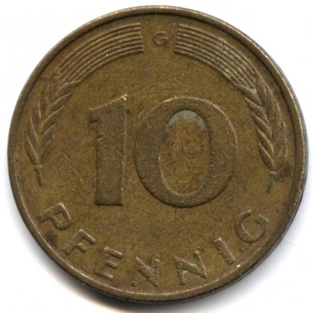 ФРГ 10 пфеннигов 1981 год - G