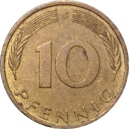 ФРГ 10 пфеннигов 1981 год - G