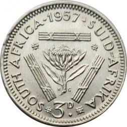 ЮАР 3 пенса 1957 год
