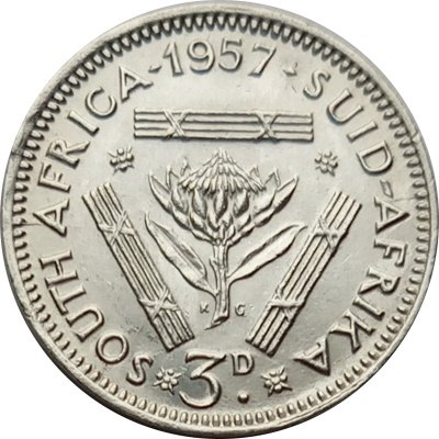 ЮАР 3 пенса 1957 год