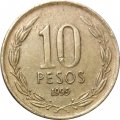 Чили 10 песо 1999 год