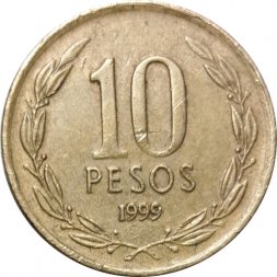 Чили 10 песо 1999 год