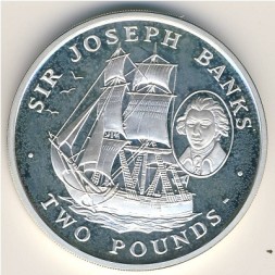 Монета Южная Джорджия и Южные Сэндвичевы острова 2 фунта 2001 год