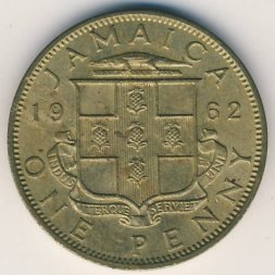 Ямайка 1 пенни 1962 год