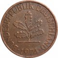 ФРГ 2 пфеннига 1974 год (D)