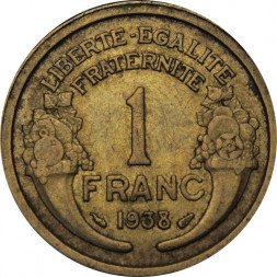 Франция 1 франк 1938 год