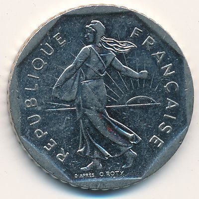 Франция 2 франка 1996 год