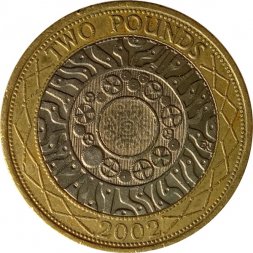 Великобритания 2 фунта 2002 год