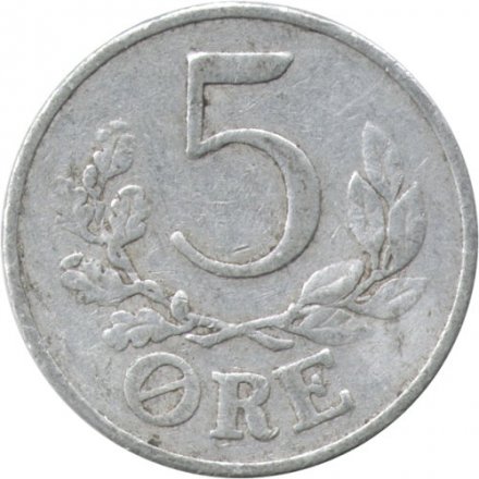 Дания 5 эре 1941 год - Король Кристиан X