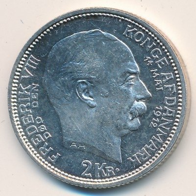 Дания 2 кроны 1912 год