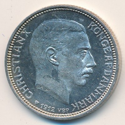 Дания 2 кроны 1912 год