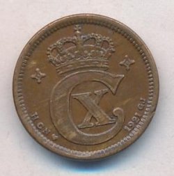 Дания 1 эре 1921 год