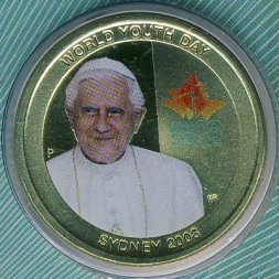 Австралия 1 доллар 2008 год - Международный день молодежи 2008 в Сиднее
