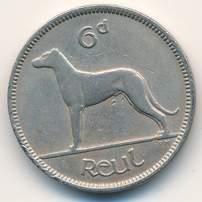 Ирландия 6 пенсов 1945 год