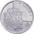 Испания 1 песета 1989 год - Хуан Карлос I (Новый тип)