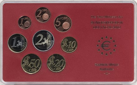 Евро серия Proof Германия 2002 год - Монетный двор «G» (8 монет)