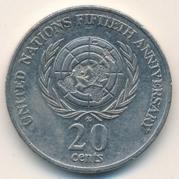 Австралия 20 центов 1995 год