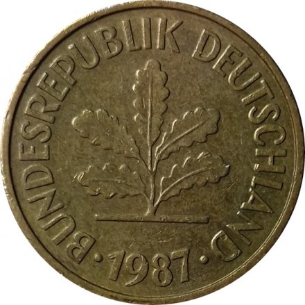 ФРГ 5 пфеннигов 1987 год - G