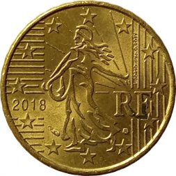 Франция 10 евроцентов 2018 год