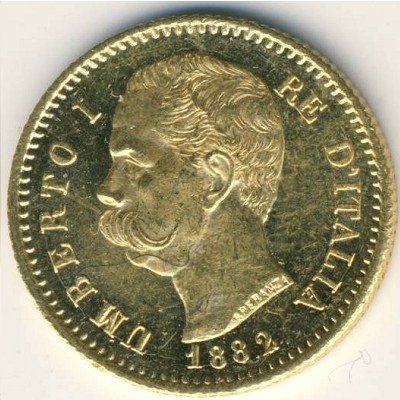 Италия 20 лир 1882 год