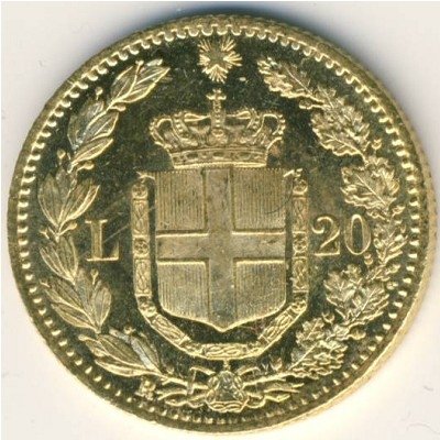 Италия 20 лир 1882 год