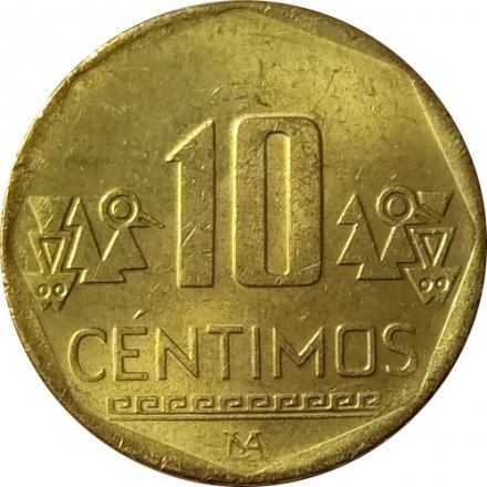 Перу 10 сентимо 2019 год