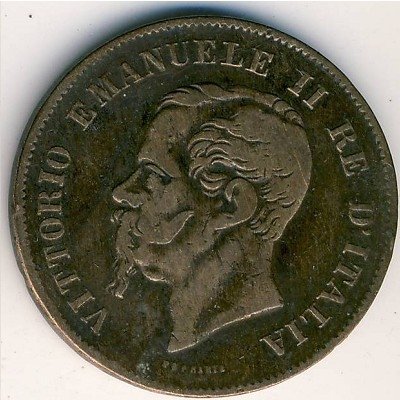 Италия 5 чентезимо 1861 год - Король Виктор Эммануил II (M)