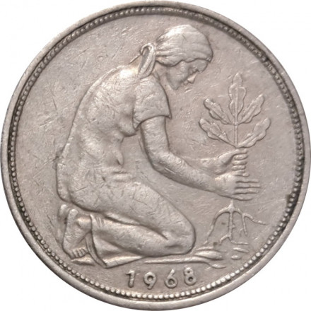 ФРГ 50 пфеннигов 1968 год (J)