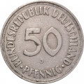 ФРГ 50 пфеннигов 1968 год (J)