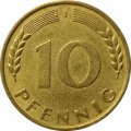 ФРГ 10 пфеннигов 1967 год - J