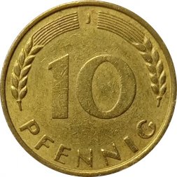 ФРГ 10 пфеннигов 1967 год - J