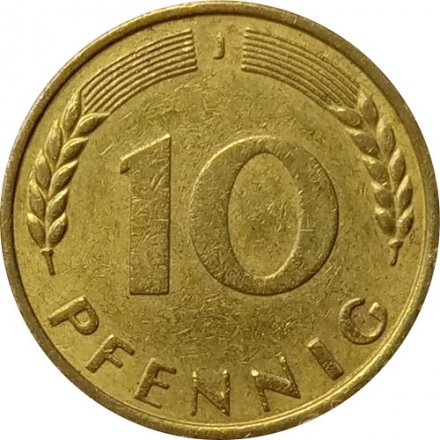 ФРГ 10 пфеннигов 1967 год - J