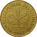 ФРГ 10 пфеннигов 1967 год - J