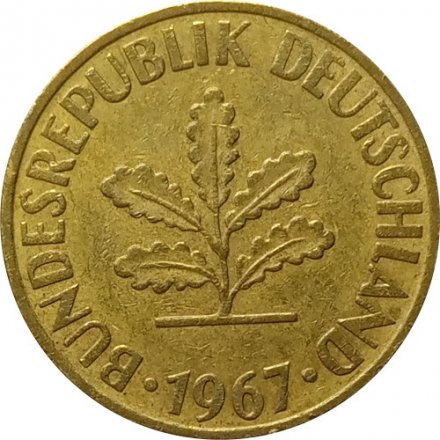 ФРГ 10 пфеннигов 1967 год - J