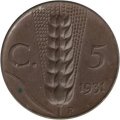 Италия 5 чентезимо 1931 год - Король Виктор Эммануил III