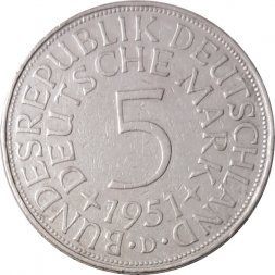 ФРГ 5 марок 1951 - Орёл - D