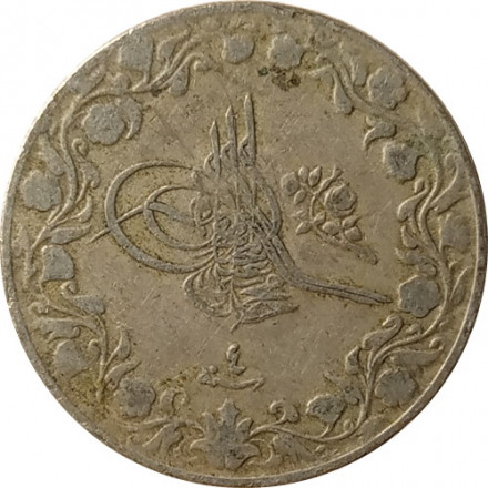 Египет 5/10 кирша 1909 год (на аверсе под тугрой цифра &quot;?&quot; (4))