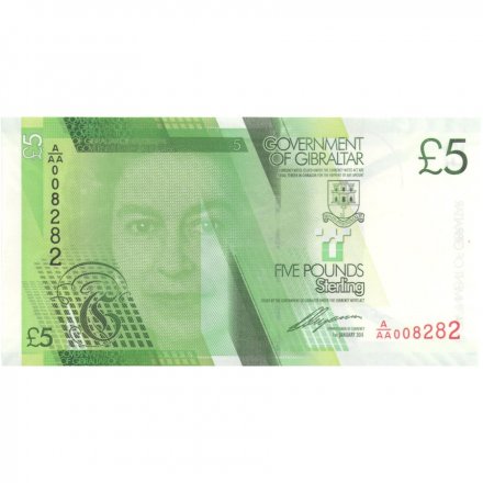 Гибралтар 5 фунтов 2011 год - Портрет королевы Елизаветы II. Крепость Муриш UNC