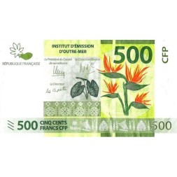 Французские Тихоокеанские Территории 500 франков 2014 год - Райский цветок UNC