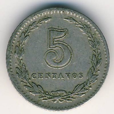 Аргентина 5 сентаво 1923 год