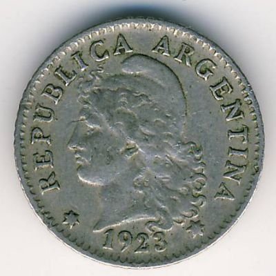 Аргентина 5 сентаво 1923 год