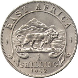 Восточная Африка 1 шиллинг 1952 год - Георг VI (без отметки МД)